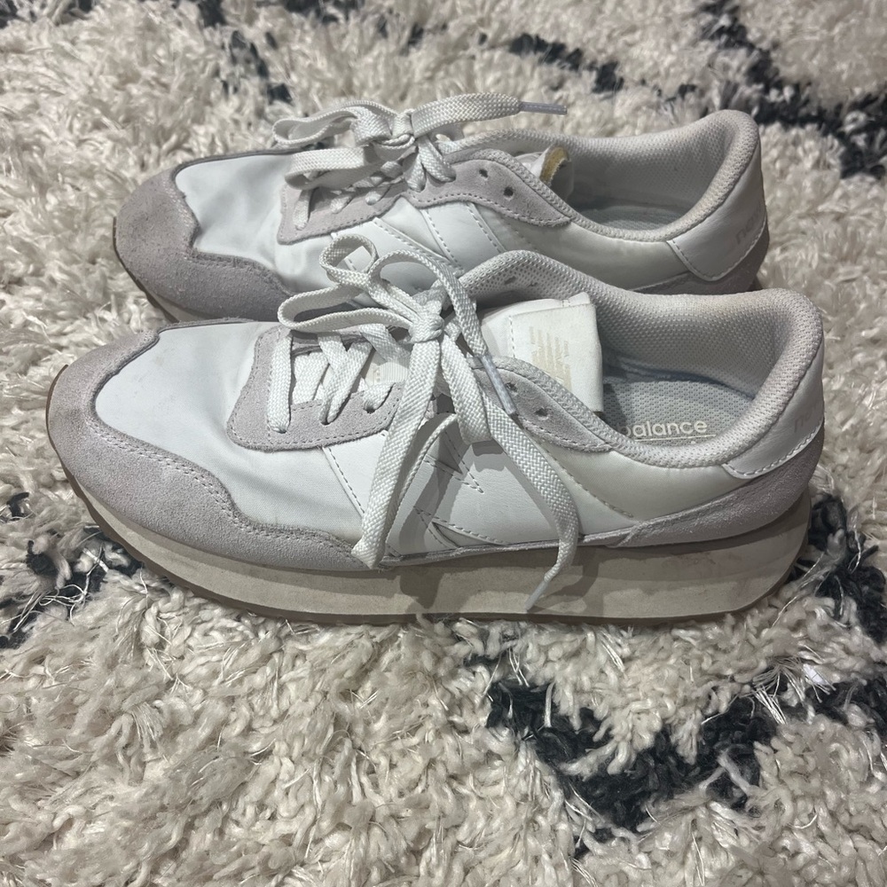 New Balance Classic White and Gray Shoes